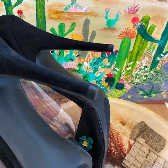 Betsey Johnson Lenox T-Strap Dress Sandals, High Heels, Blk, Multi Color, 8.5 - Picture 15 of 16